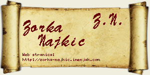 Zorka Najkić vizit kartica